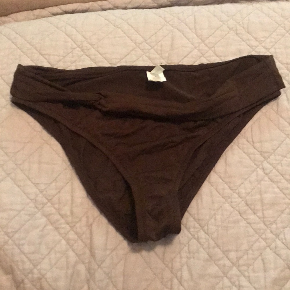 J Crew brown bikini bottoms size L